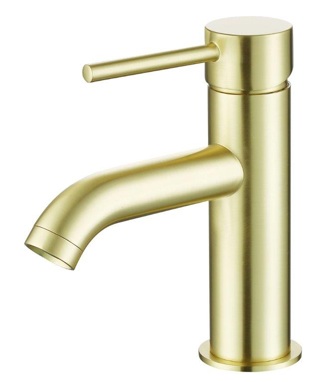 Pesca Brushed Brass Basin Mixer