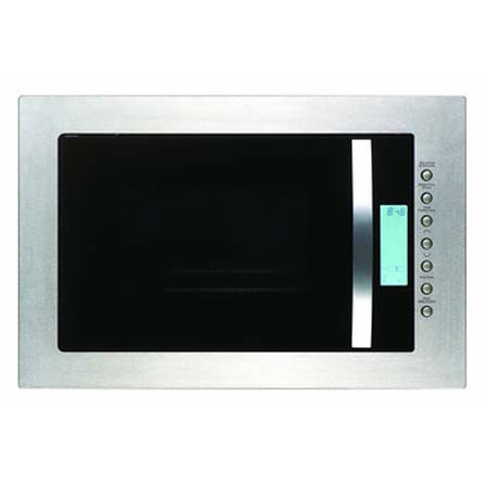 chrome & black microwave