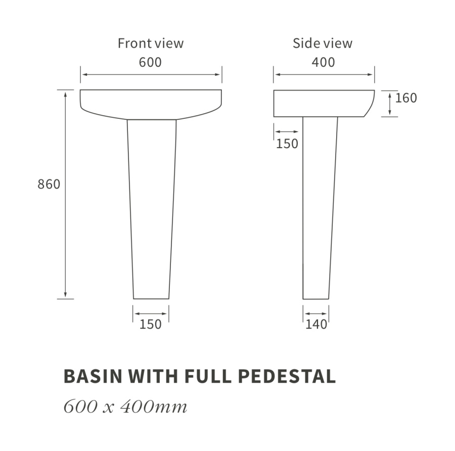 Basin with Full Pedestal