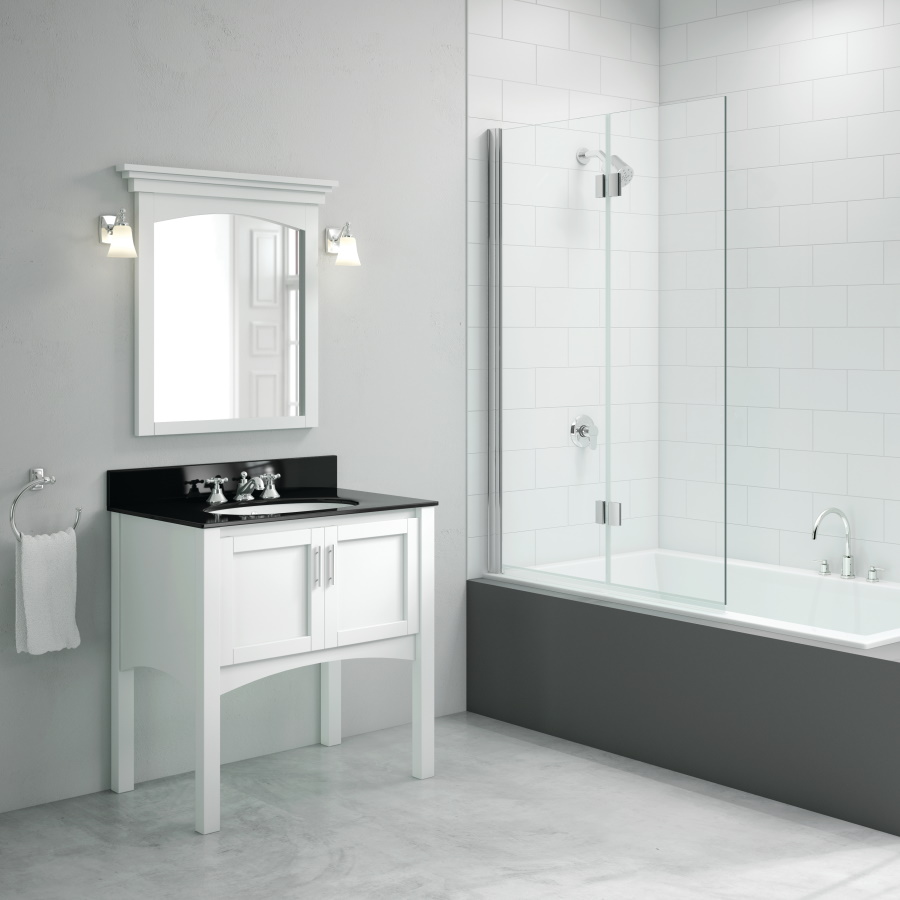 Two Panel Folding Hinged Bathscreen