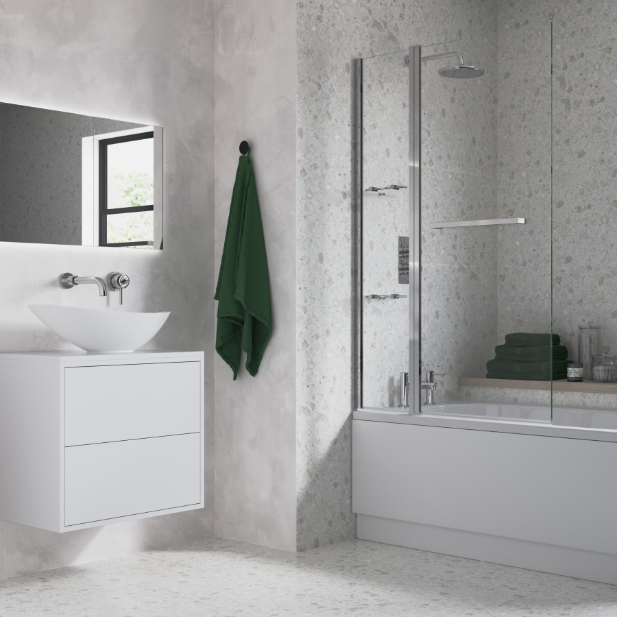 Two Panel Folding Bath Screen