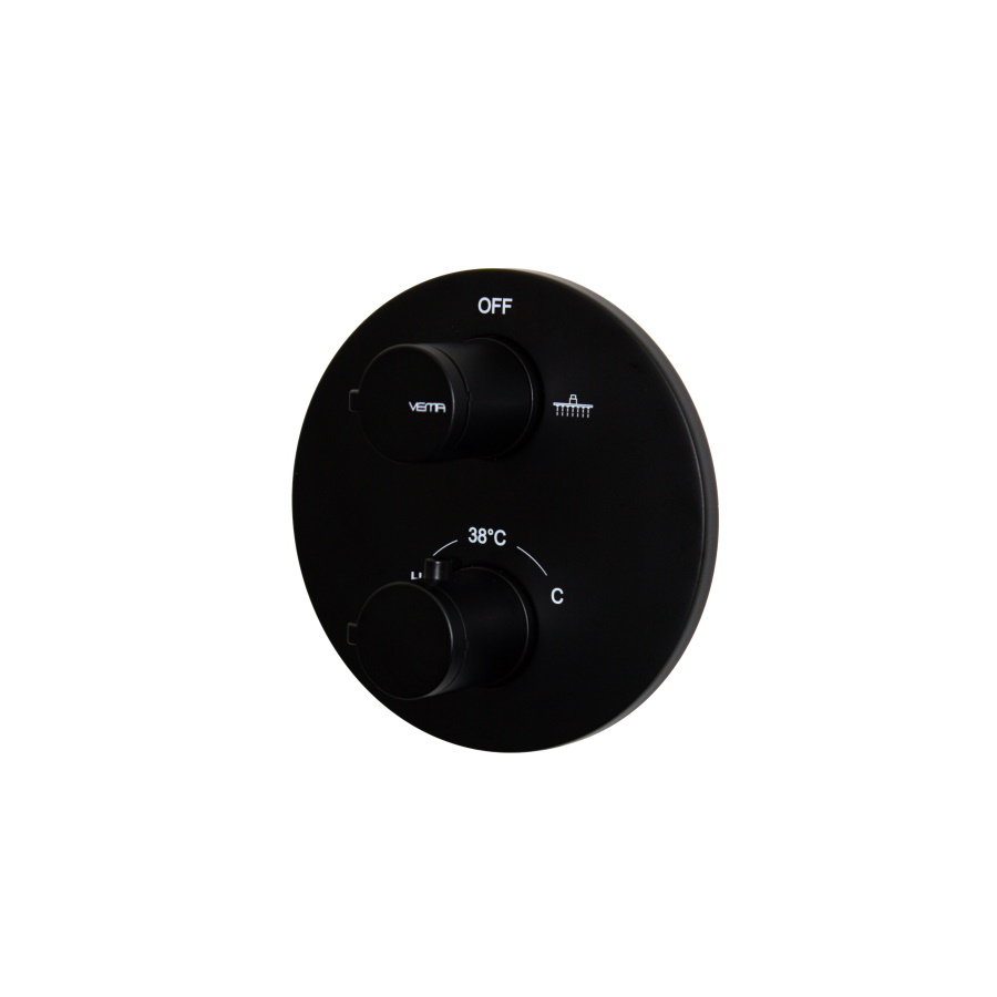 Timea Black Two Outlet Concealed Shower Valve