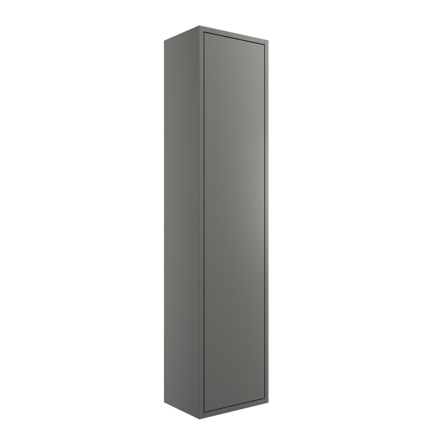 Perla Matt Grey 300mm 1 Door Wall Hung Tall Unit