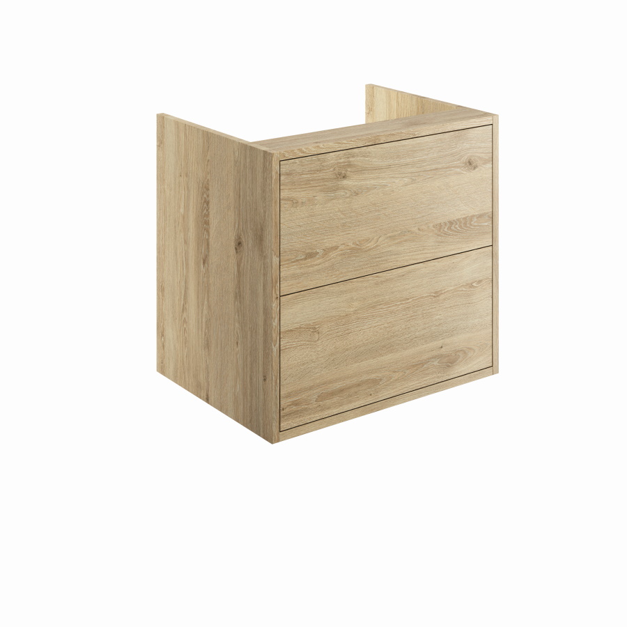Perla Havana Oak 600mm Wall Hung Basin Unit No Top CMYK