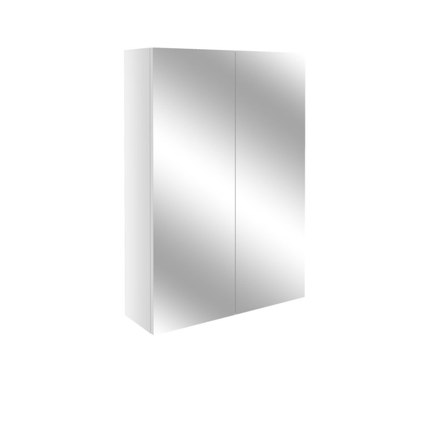 Alba White Gloss 500mm Slim 2 Door Mirrored Unit