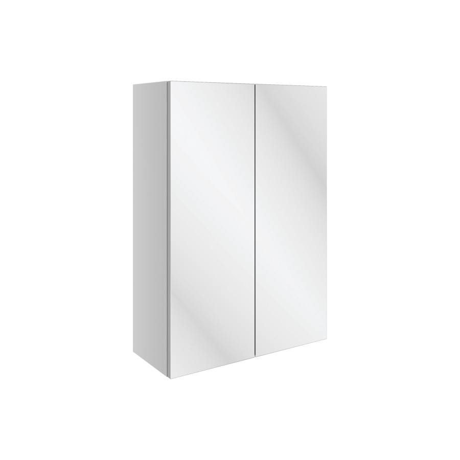 Valesso White Gloss 500mm 2 Door Mirrored Wall Unit