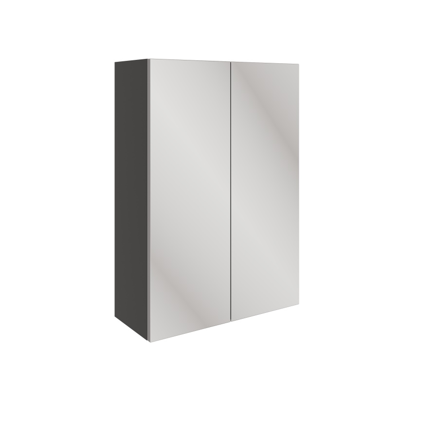 Valesso Oynx Grey Gloss 500mm 2 Door Mirrored Wall Unit
