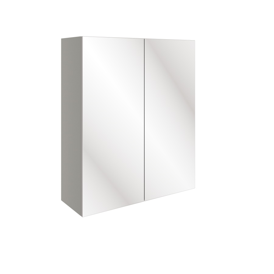 Pearl Grey Gloss 600mm 2 Door Mirrored Wall Unit