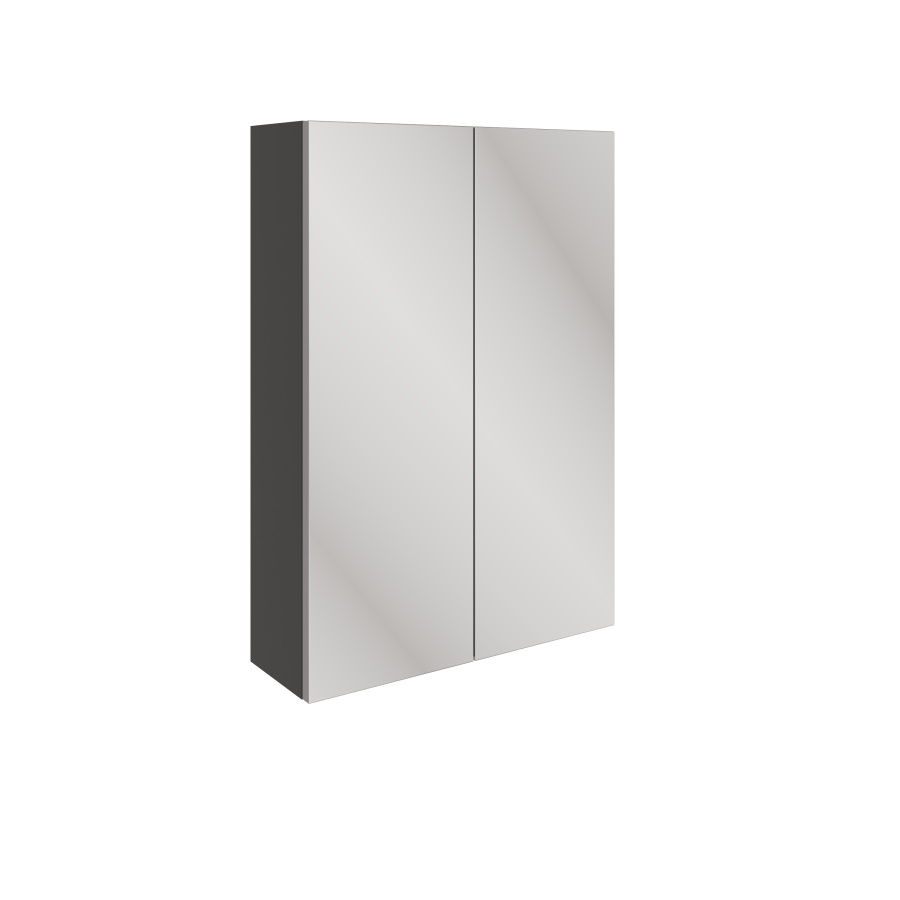 Oynx Grey Gloss Slim 500mm Mirrored Wall Unit