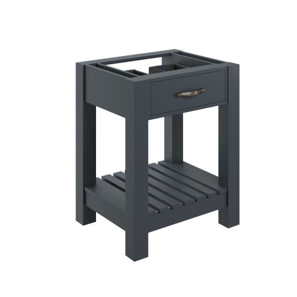 Manhattan Matt Navy 600mm Floor Standing Basin Unit No Top