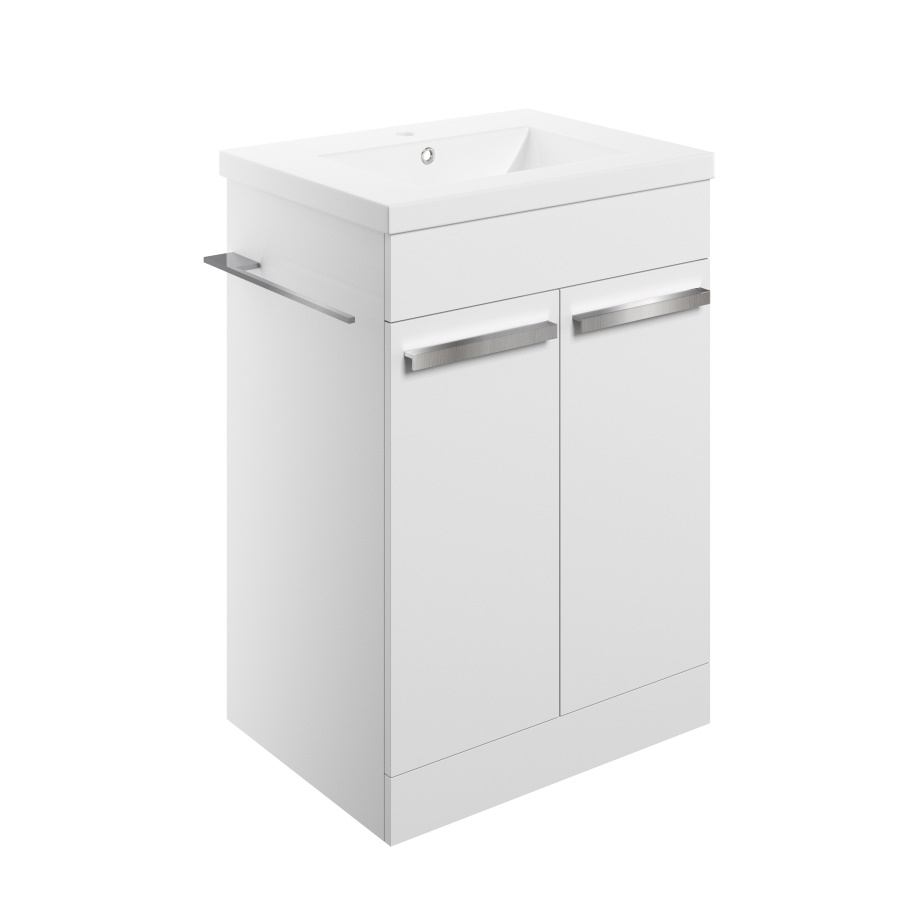 Morina White Gloss 615mm Floor Standing Unit Inc. Basin