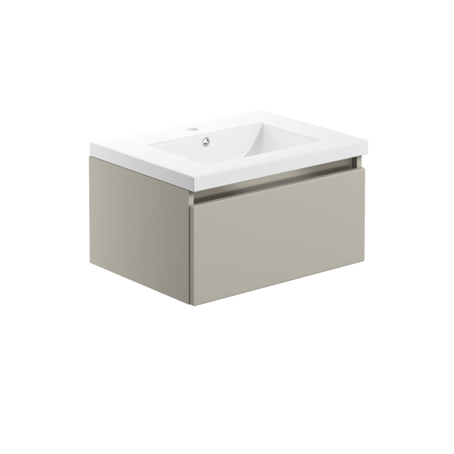 Carino Latte 600mm Wall Hung Unit Inc. Basin