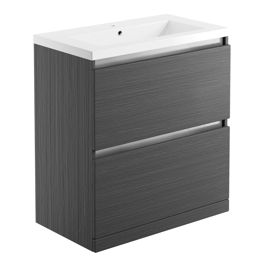 Carino Graphitewood 800mm Floor Standing Unit Inc. Basin