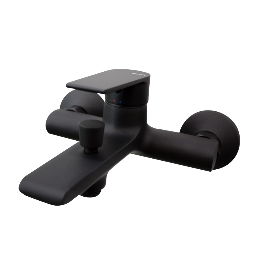 Timea Black Wall Mounted Mixer Tap