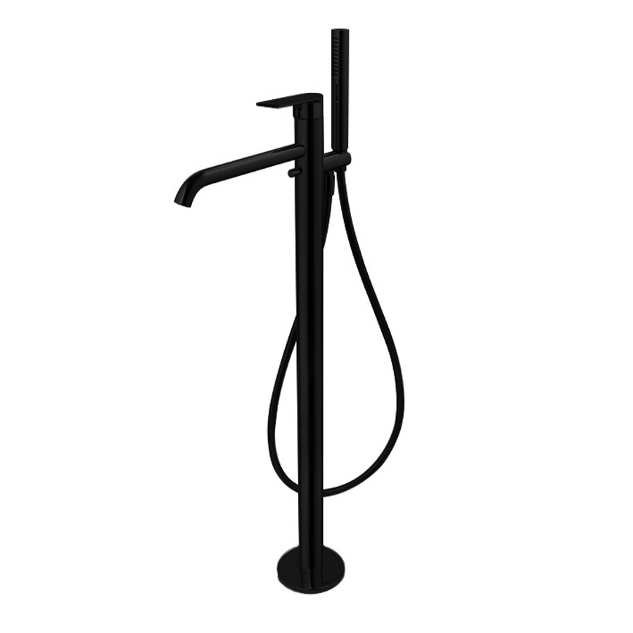 Timea Black Floor Standing Bath Shower Mixer