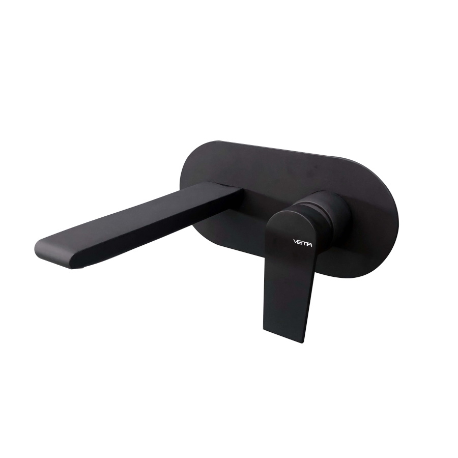 Timea Black Wall Mounted Basin Mixer