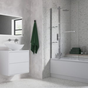 Two Panel Folding Bath Screen