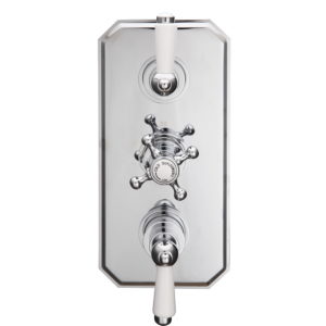 Traditional Lever Thermostatic Shower Valve Twin Outlet