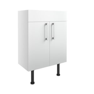 Alba White Gloss 600mm 2 Door Basin Unit