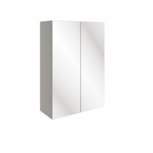 Pearl Grey Gloss 500mm 2 Door Mirrored Wall Unit