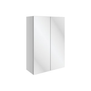 Valesso White Gloss 600mm 2 Door Mirrored Wall Unit