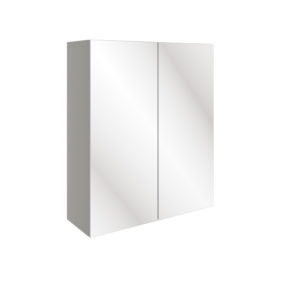 Pearl Grey Gloss 600mm 2 Door Mirrored Wall Unit