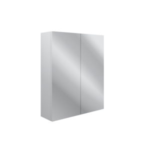 Benita Satin White Ash 600mm 2 Door Mirrored Wall Unit
