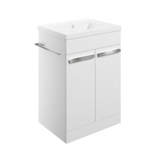 Morina White Gloss 615mm Floor Standing Unit Inc. Basin