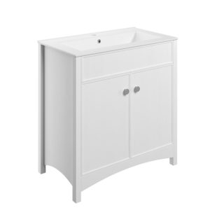 Lucia Satin White Ash 810mm Unit Inc. Basin