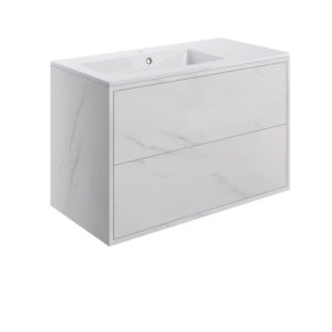Perla Marble 900mm Wall Hung Unit Inc. Basin