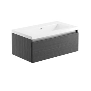Carino Graphitewood 800mm Wall Hung Unit Inc. Basin