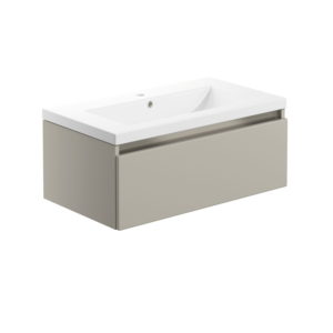 Carino Latte 800mm Wall Hung Unit Inc. Basin