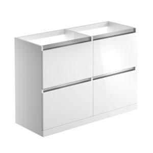 Carino White Gloss 1200mm Floor Standing Unit No Top