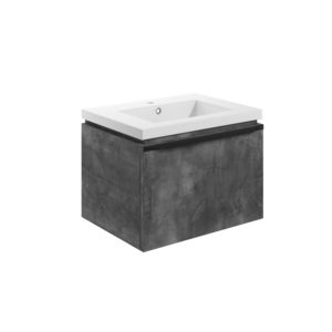 Framework Grey Metal 615mm Wall Hung Unit Inc. Basin