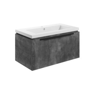 _Framework Grey Metal 815mm Wall Hung Unit Inc. Basin