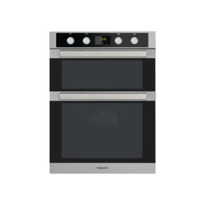 DKD5841JCIX Hotpoint Brushed chrome and black double oven