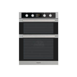 DXD7841JCIX Hotpoint Brushed chrome and black double oven