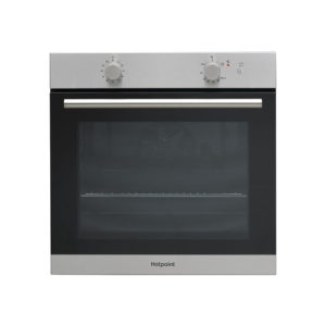 GA2124IX Hotpoint Brushed chrome and black single oven
