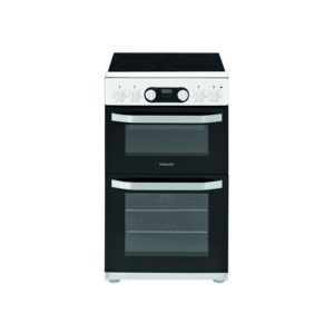 HD5V93CCWUK Hotpoint brushed chrome double cooker