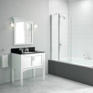 Two Panel Folding Curved Bathscreen