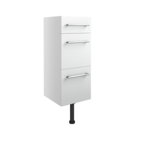 Alba White Gloss 300mm 3 Drawer Unit