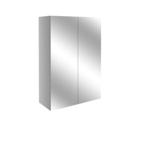 Alba Light Grey 500mm 2 Door Mirrored Wall Unit