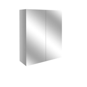 Alba Light Grey 600mm 2 Door Mirrored Wall Unit