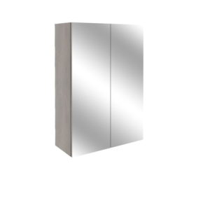 Alba Nebraska Oak 500mm 2 Door Mirrored Wall Unit