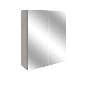 Alba Nebraska Oak 600mm 2 Door Mirrored Wall Unit