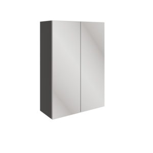 Valesso Oynx Grey Gloss 500mm 2 Door Mirrored Wall Unit