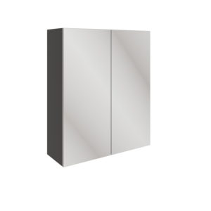 Valesso Oynx Grey Gloss 600mm 2 Door Mirrored Wall Unit