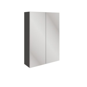 Oynx Grey Gloss Slim 500mm Mirrored Wall Unit