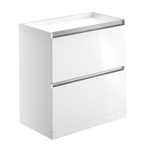 Carino White Gloss 800mm Floor Standing Basin Unit No Top