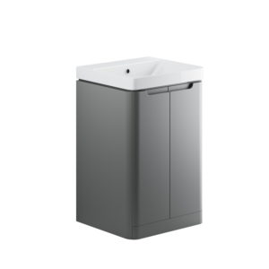 Lambra Matt Grey 500mm 2 Door Floor Standing CR Vanity Unit Inc. Basin